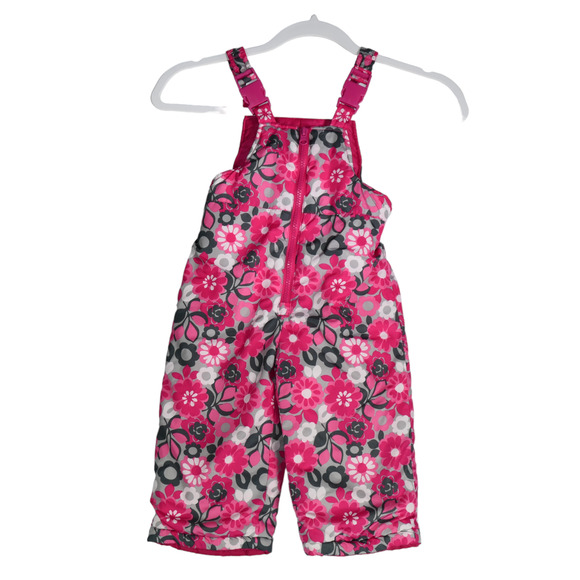 OshKosh BGosh Bib Snow Pants Toddler Girl 18 Months Babycore Floral Playful - Picture 1 of 9